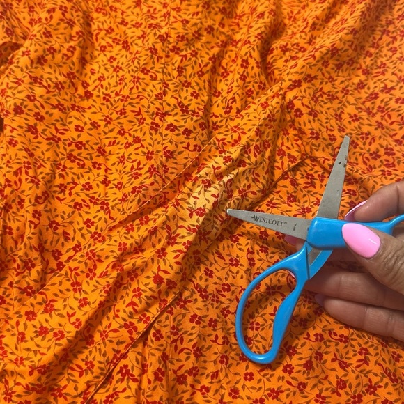 Vintage Y2K Orange Cottagecore Scoop Neck Coquette Mini Romper - Picture 7 of 13